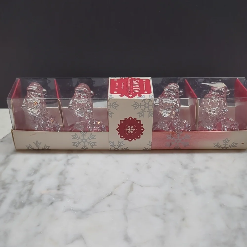 Williams Sonoma Santa Tiny Taper Holders - Red